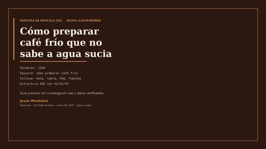 Portada de Café frío en casa: 5 métodos que sí funcionan