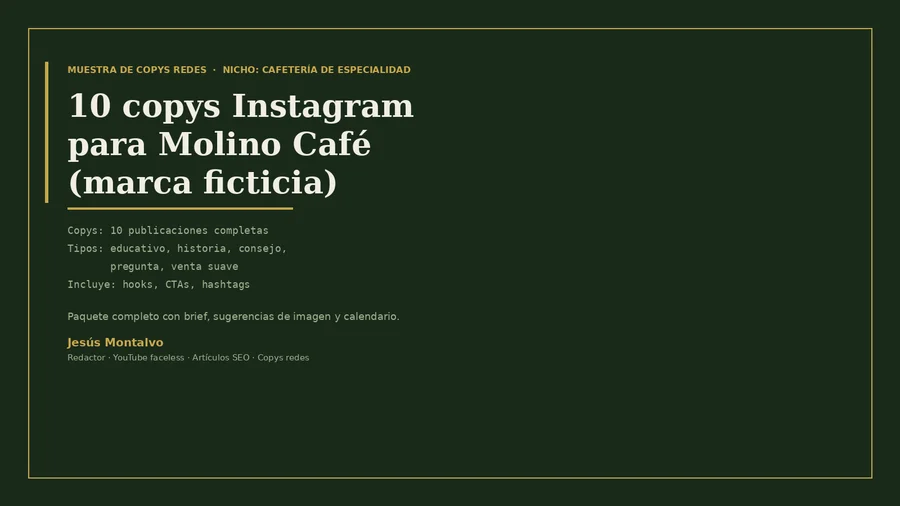Portada de Molino de Café · lote para Instagram